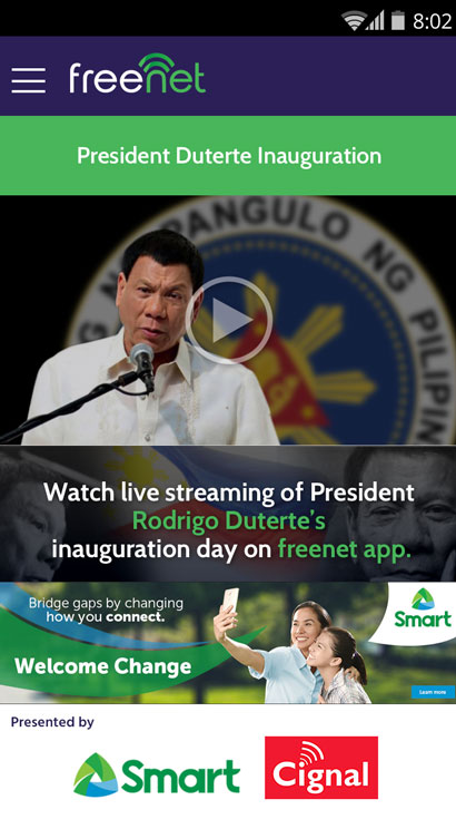 Duterte live stream