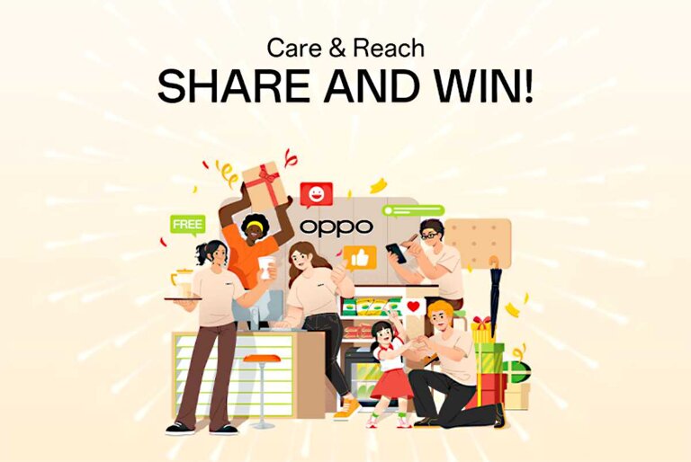 oppo care and reach share and win