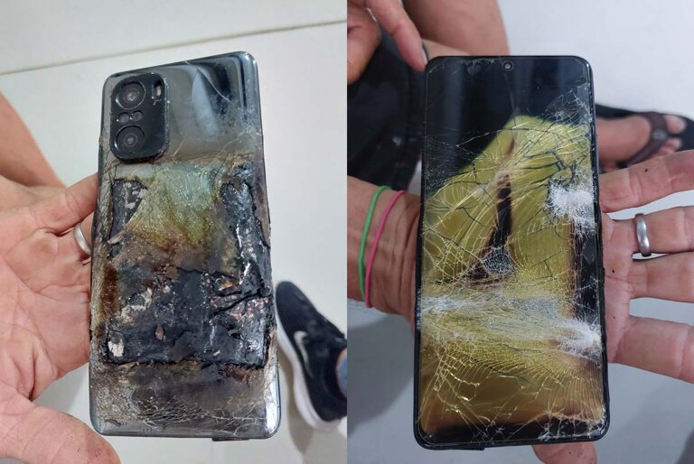 Smartphone explosion causes motorcycle crash