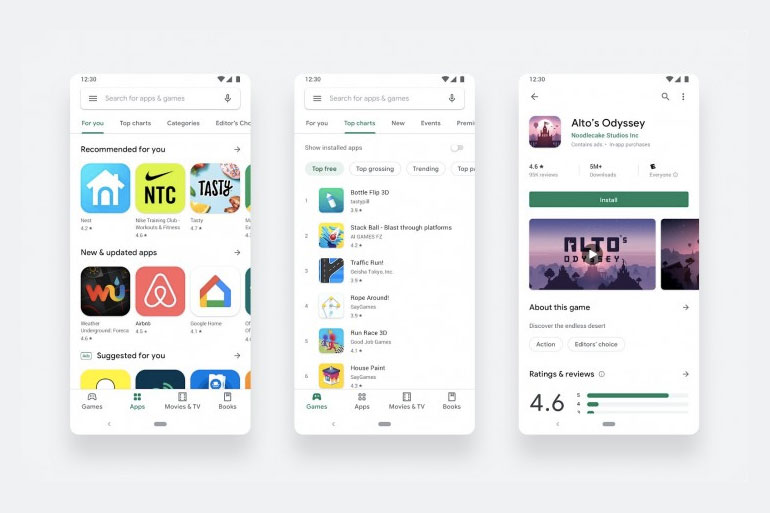 Play Store new design