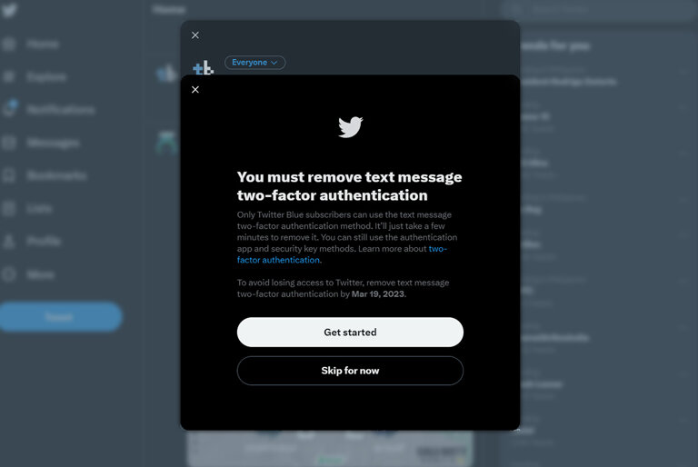 Twitter to move two-factor authentication via text message to Twitter Blue subscription