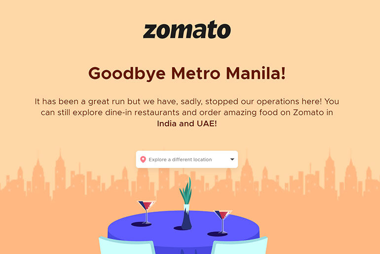 Zomato bids farewell to the Philippines